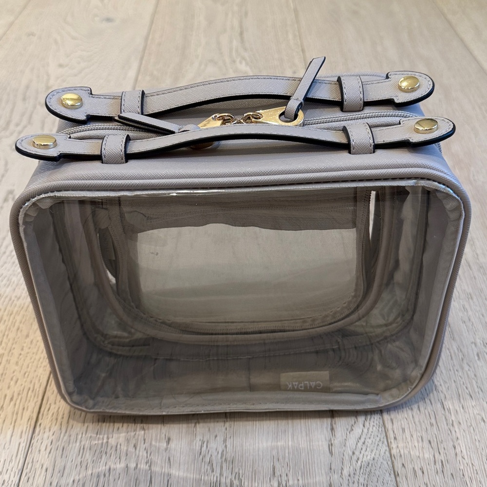 Calpak Gray Transparent Travel Bag